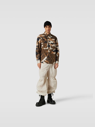 WOOD WOOD Freizeithemd mit Camouflage-Muster Mittelbraun 1