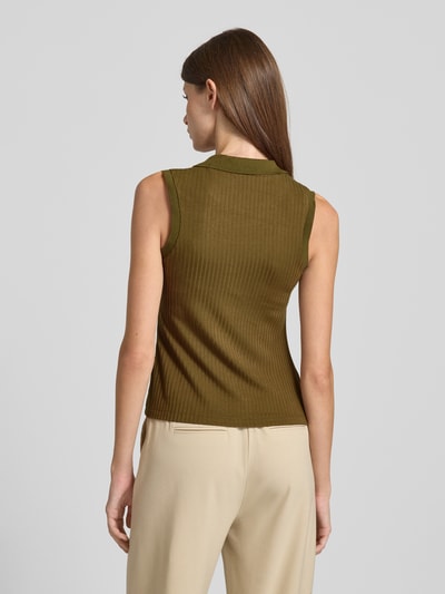 Zero Weste mit Umlegekragen und V-Ausschnitt Oliv 5