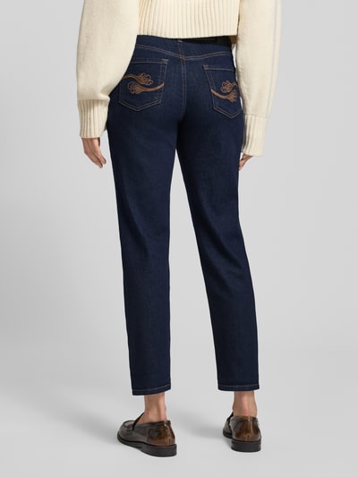 Marc Cain Relaxed fit jeans met stitchings Marineblauw gemêleerd - 5