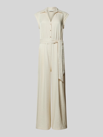 B.Young Jumpsuit met korte knoopsluiting en strikceintuur, model 'DONNI' Zand - 2