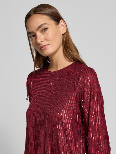 YAS Minikleid mit Rundhalsausschnitt Modell 'Lantra' Bordeaux 3