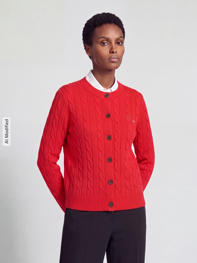 GANT Strickjacke aus Wolle mit Logo-Detail Rot 4