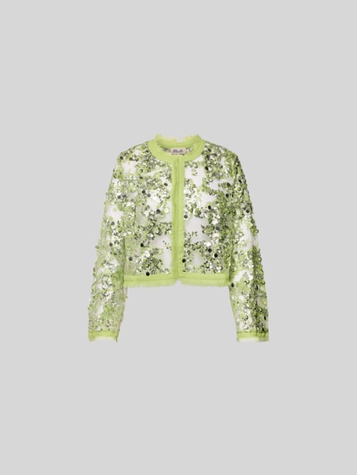 BAUM & PFERDGARTEN Cropped Jacke mit Ausfransungen Hellgruen 2