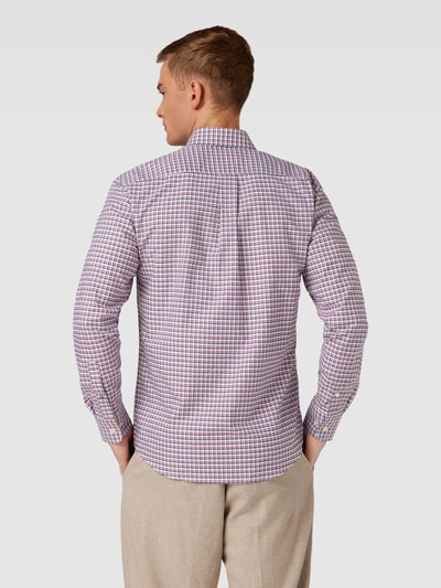 Fynch-Hatton Slim fit vrijetijdsoverhemd met logodetail Koraal gemêleerd - 5