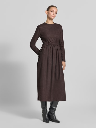 Weekend Max Mara fit and flare vrijetijdsjurk van viscosemix model 'VETTURA' Middenbruin - 1