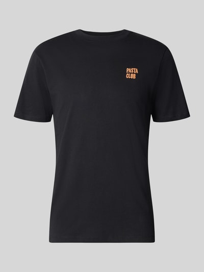 Produktfoto, Herren T-Shirt mit Stitching Modell 'KAAN' von Blend aus Reine Baumwolle in Schwarz, Regular-Fit, Rundhalsausschnitt, Rückenlänge 68 cm bei Größe M.