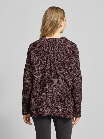 Selected Femme Regular fit gebreide pullover van katoenmix, model 'SELMA' Prune - 5