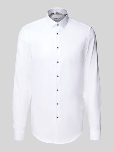 Jake*s Slim Fit Businesshemd mit extra langem Arm Weiss 2