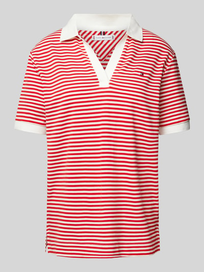 Tommy Hilfiger T-shirt z kołnierzem z lamówką Czerwony 2