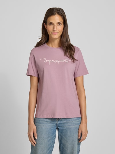 Vila T-Shirt mit Rundhalsausschnitt Modell 'SYBIL EMPOWERMENT' Mauve 4