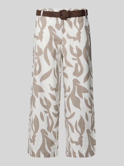 Productfoto, Culotte uit een mix van katoen en linnen met riem, all-over look, wide leg, Christian Berg Woman, bandwijdte maat 36: 39 cm, binnenbeenlengte maat 36: 63 cm