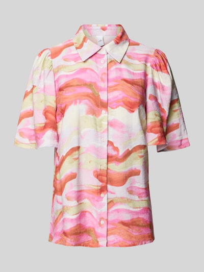 YAS Regular Fit Hemdbluse mit 1/2-Arm Modell 'AROLA' Pink 2