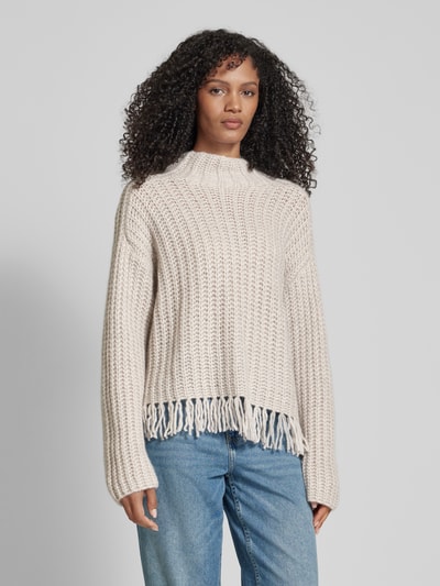 Hemisphere Gebreide pullover met opstaande kraag Beige - 4