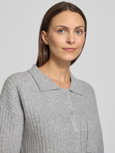 OPUS Regular Fit Cardigan mit Woll-Anteil Modell 'Dinkine' Hellgrau 3