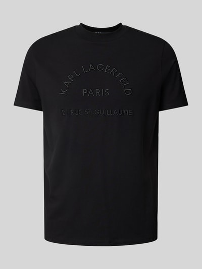 Karl Lagerfeld T-shirt z wyhaftowanym logo Czarny 2