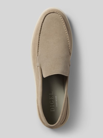 Produktfoto, Loafer aus echtem Leder Modell 'Summertime' von DIGEL in Beige, glatte Sohle, abgerundete Passform, Absatzhöhe 3 cm, Schafthöhe 6 cm, Schaftweite 12 cm, Größe 44, matte Oberfläche, weiche Textur