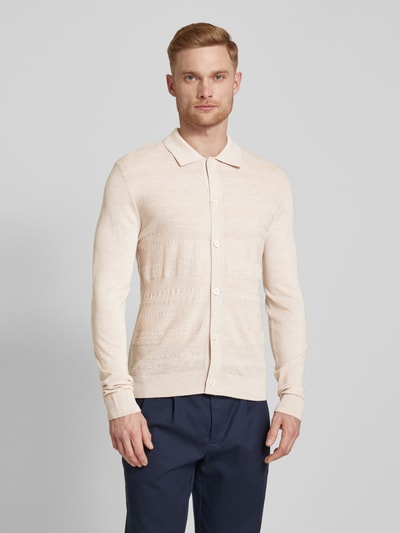 SELECTED HOMME Cardigan met platte kraag, model 'TRAY' Offwhite - 4