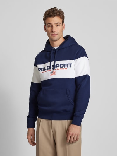 Polo Sport Hoodie met labelprint Donkerblauw - 4