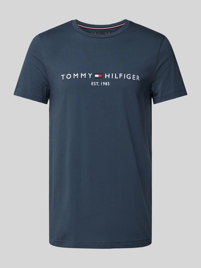 Tommy Hilfiger T-Shirt mit Label-Print Rauchblau 2