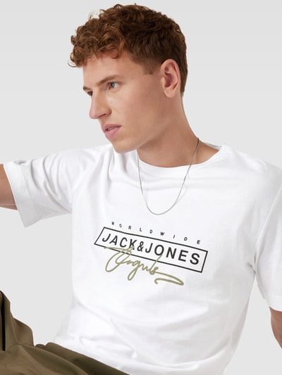 Jack & Jones T-Shirt aus Baumwolle mit Label-Detail Weiss 3