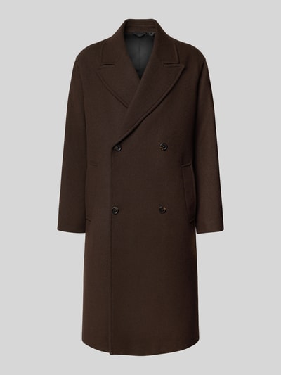 Selected Homme Relaxed Fit Mantel aus Woll-Mix Modell 'SIMON' Dunkelbraun 2