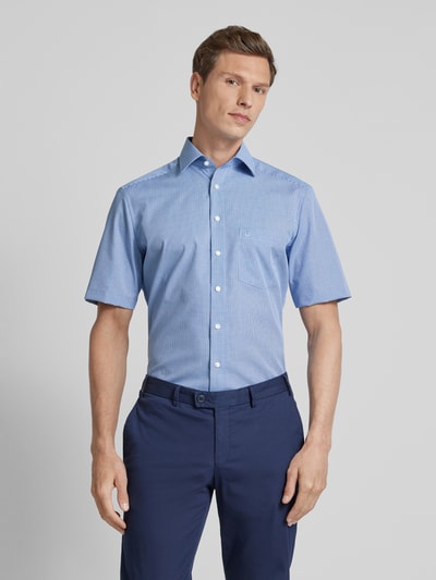 OLYMP Modern fit zakelijk overhemd met vichy-ruit Koningsblauw - 4