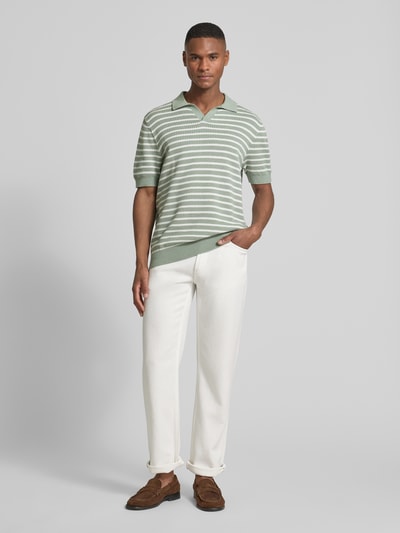 MCNEAL Regular fit poloshirt met V-hals Lindegroen - 1