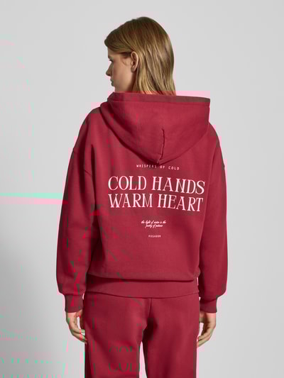 Pegador Oversized sweatjack met capuchon, model 'LANCY' Bordeaux - 5