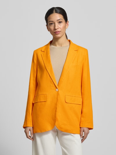 Tom Tailor Denim Linnen blazer met reverskraag Oranje - 4