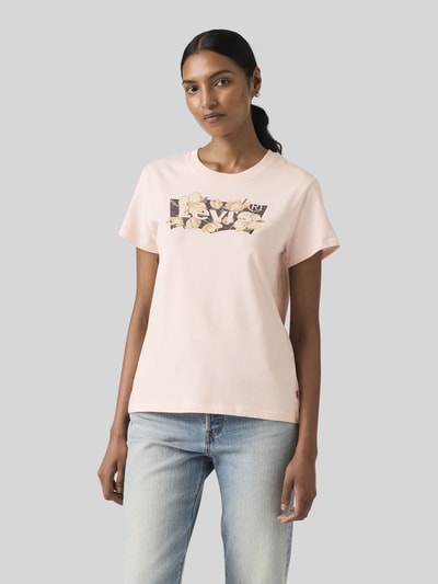Levi's® Koszulka z nadrukiem logo, krój regular fit Różowy 4