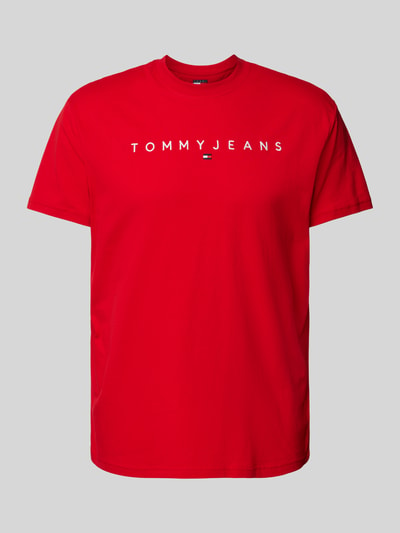 Tommy Jeans T-Shirt mit Label-Print Rot 1