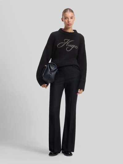 HUGO Loose Fit Pullover aus Woll-Alpaka-Mix Modell 'Sloguinny' Black 1