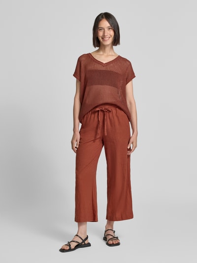Soyaconcept T-Shirt mit Lochmuster Modell 'LAURETTE' Rostrot 1