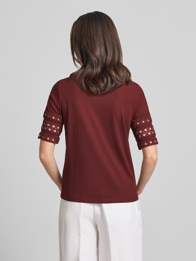 VERO MODA regular fit t-shirt van puur katoen model 'IVACY' Bordeaux - 5