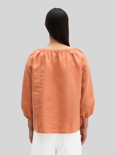 Marc O'Polo Regular Fit Bluse aus reinem Leinen mit Carmen-Ausschnitt Orange 5