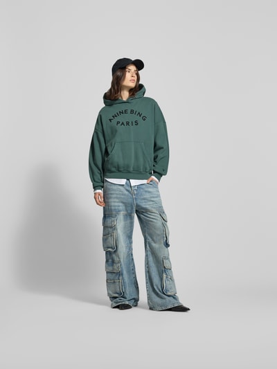 Anine Bing Oversized Hoodie mit Kapuze Dunkelgruen 1