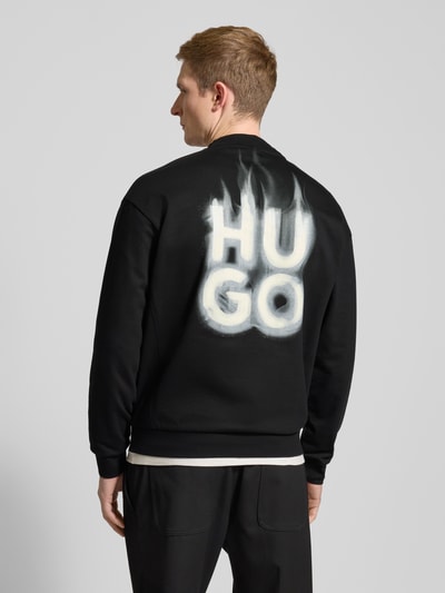 HUGO Sweatshirt mit Label-Print Modell 'Durungu' Black 5