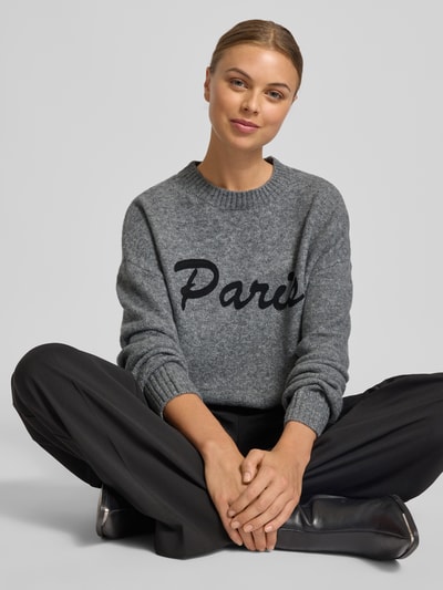 VERO MODA Regular fit gebreide pullover met wol, modell 'BOOM' Middengrijs - 3