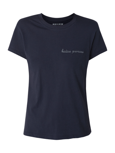 Review T-Shirt mit Message-Stickerei  Marine 2