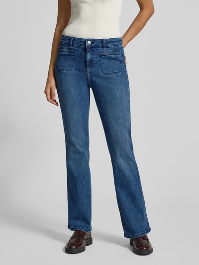 Christian Berg Woman Bootcut Fit Jeans mit Gürtelschlaufen Marine Melange 4