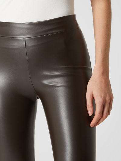 Wolford Legging in leerlook, model 'Estella' Donkerbruin - 3