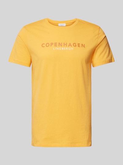 Lindbergh T-Shirt mit Label-Print Modell 'Copenhagen' Orange 2