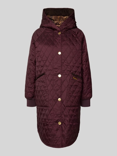 Barbour Relaxed Fit Steppmantel mit Cordbesatz Modell 'HILARY' Bordeaux 2