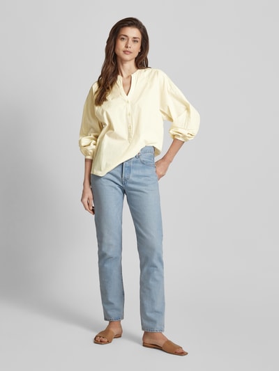 Emily Van den Bergh Bluse mit kurzer Knopfleiste Sand 1