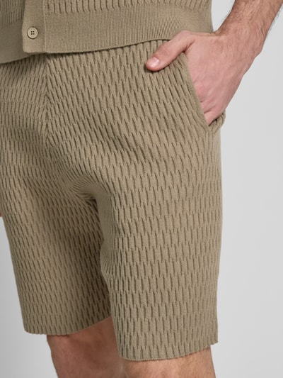 JAKE*S STUDIO MEN Korte regular fit broek met structuurmotief Roodbruin - 3