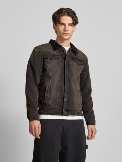 Jack & Jones Jeansjack met borstzakken, model 'JEAN' Zwart - 4