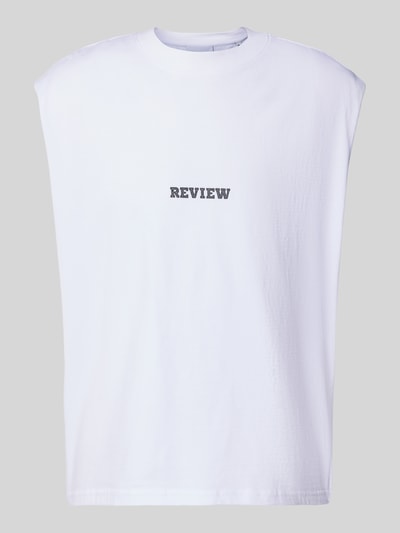 REVIEW Tanktop mit Label-Print Weiss 2