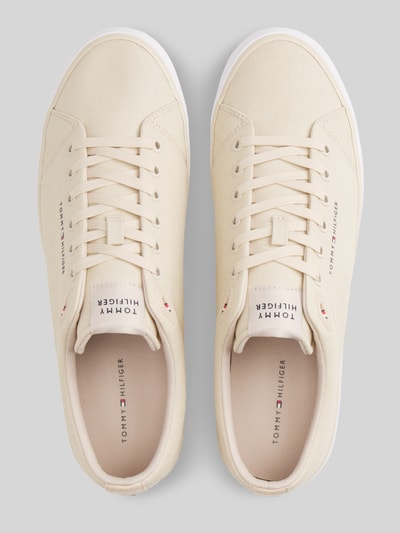 Tommy Hilfiger Sneaker aus reiner Baumwolle mit Logo-Stitching Beige 3