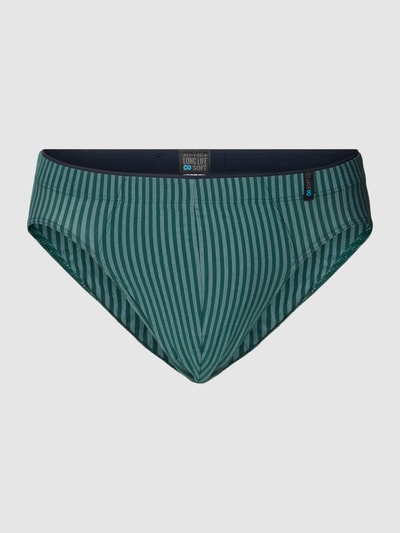 Schiesser Slip met streepmotief, model 'Supermini' Groen - 2