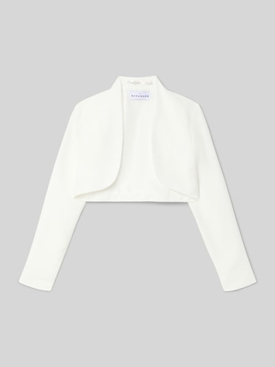 Produktfoto, witte kinder Bolero met opstaande kraag van DANAMADE, regular fit, rechte vormen, gladde textuur, Bolero mit Stehkragen von DANAMADE